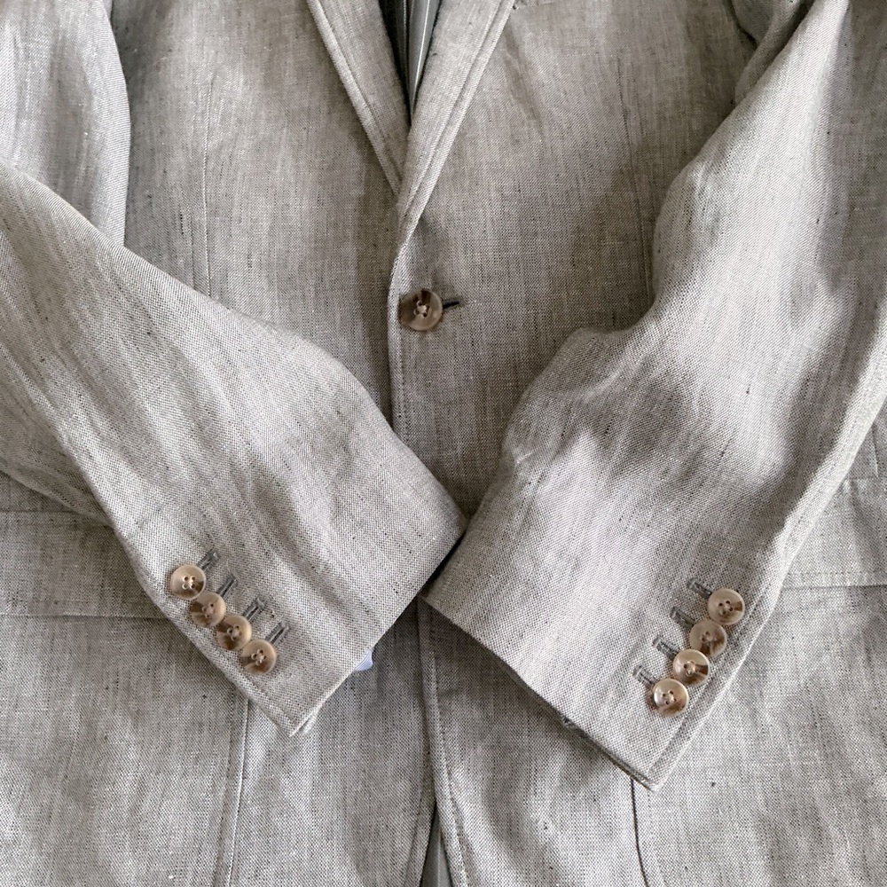 100% Linen Baird McNutt Irish Linen Murano Slim Fit Blazer CorpCore - Picture 9 of 13